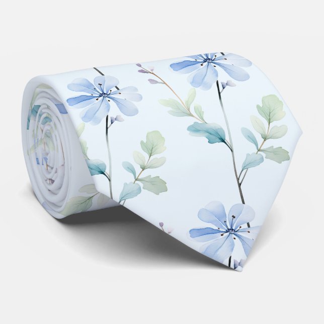 Casual Office Wildflowers Boho Neck Tie (Rolled)