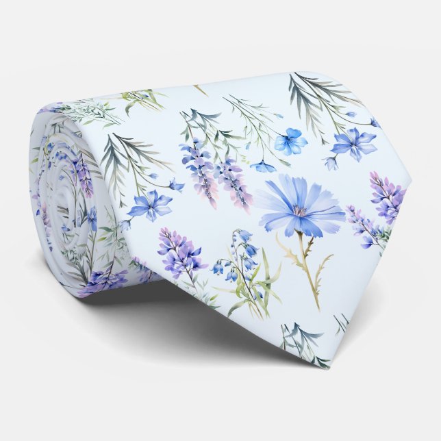 Casual Office Wildflowers Boho Neck Tie (Rolled)