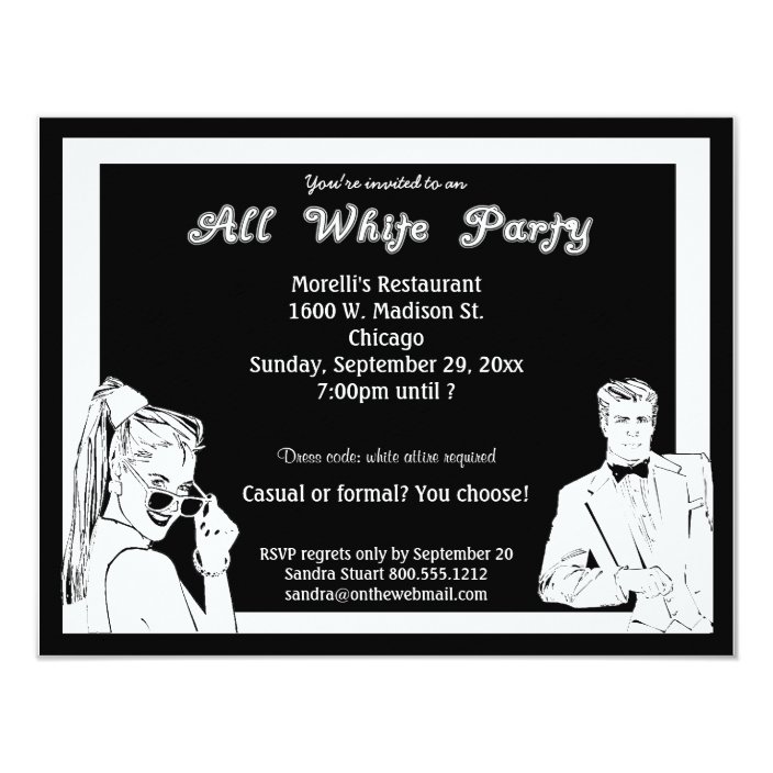 black and white dress code invitation