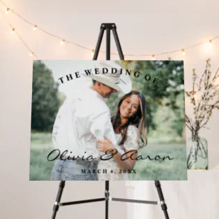Casual Outdoor Couple's Photo Wedding Sign