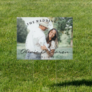 Casual Outdoor Couple's Photo Wedding Yard Sign