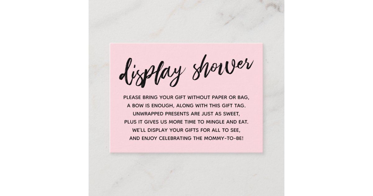 Casual Pastel Pink Display Baby Shower No Wrapping Enclosure Card Zazzle