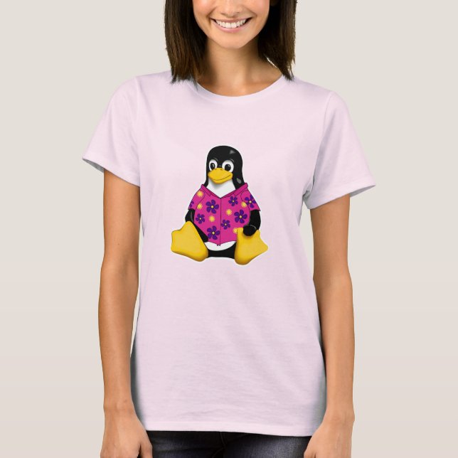 Casual Penguins Pink Original T-Shirt (Front)