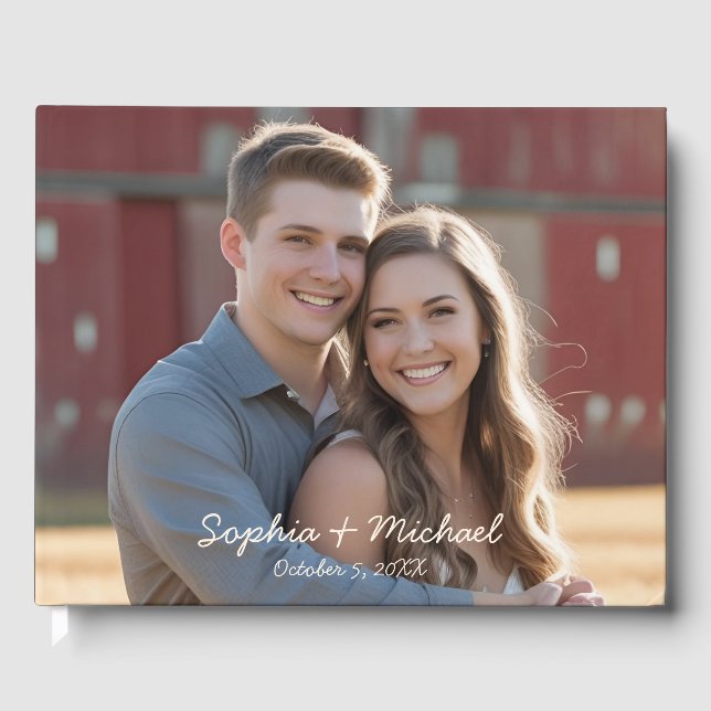Casual Photo Wedding Guest Book Template Custom (Front)