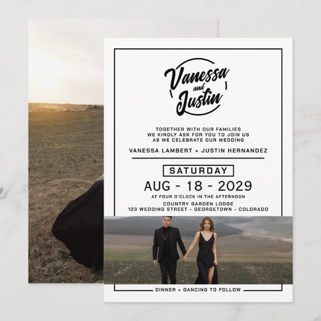 Casual Photo Wedding Invitation (Front/Back)