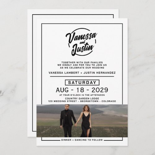 Casual Photo Wedding with QR Code Invitation