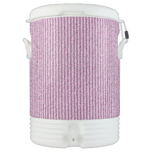 Casual Pink Corduroy Stripe Pattern Beverage Cooler