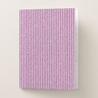 Casual Pink Corduroy Stripe Pattern Pocket Folder