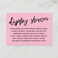 Casual Pink Display Baby Shower No Gift Wrap