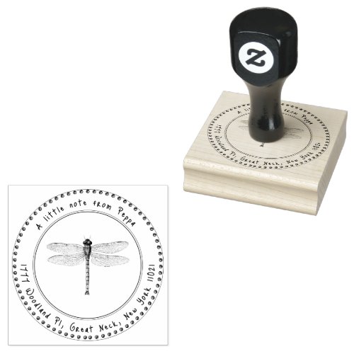 Casual Return Address Stamp with Damselfly Nature