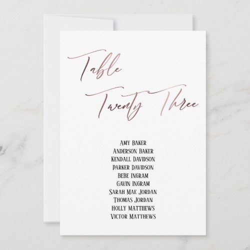 Casual Rose Gold Table Twenty Three Seating Chart