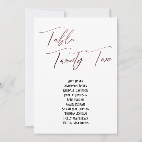 Casual Rose Gold Table Twenty Two Seating Chart