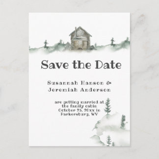 Casual Rustic Family Cabin Save the Date | Announcement Postcard