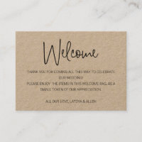 Casual Rustic Wedding Welcome Gift Bag Basket