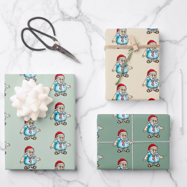 Casual Santa in Sandals Wrapping Paper Sheets (Front)