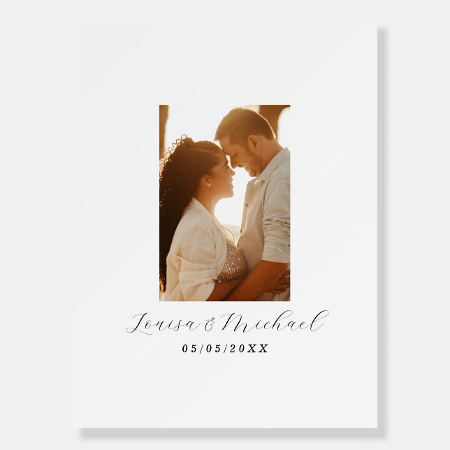 Casual Script Alternative Wedding Guest Book Photo Foam Board (Front)