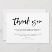 Casual Script and Graduation Photo Thank You Card (Back)