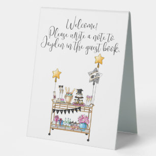 Casual Script Bar Cart Graduation Welcome Table Te Tent