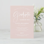 Casual Script Blush Pink and White | Grad Party Invitation (Standing Front)