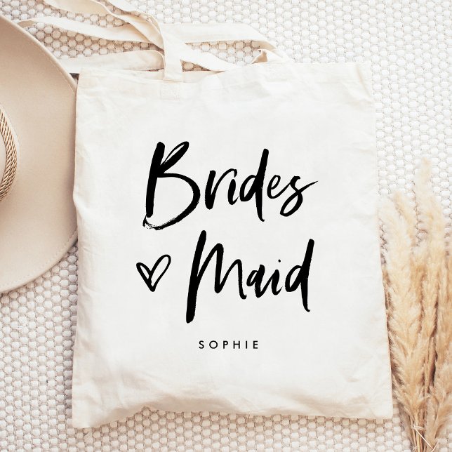 Casual Script | Chic Simple Bridesmaid Gift Tote Bag (Creator Uploaded)