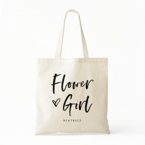 Casual Script | Chic Simple Flower Girl Gift Tote Bag