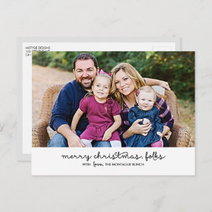 Casual Script Christmas Holiday Postcard