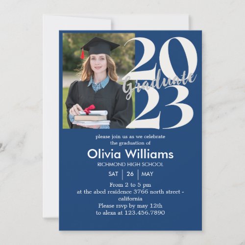 Casual Script Custom Photo Graduation Party  Invitation