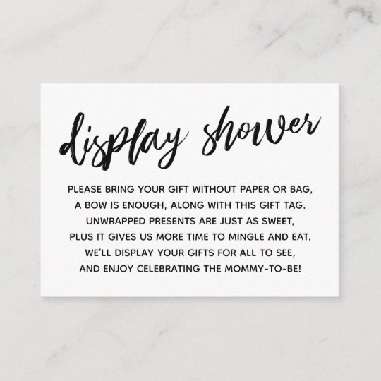 Casual Script Display Baby Shower No Gift Wrap Enclosure Card