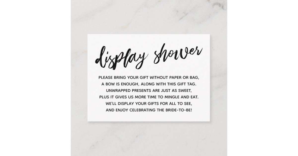 Casual Script Display Bridal Shower Gift Card