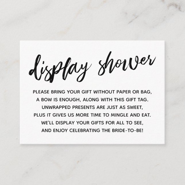 Casual Script Display Bridal Shower Gift Card (Front)