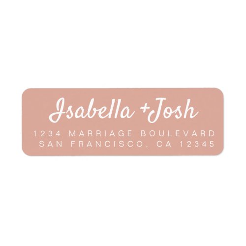 Casual Script Dusty Pink Wedding Return Address Label