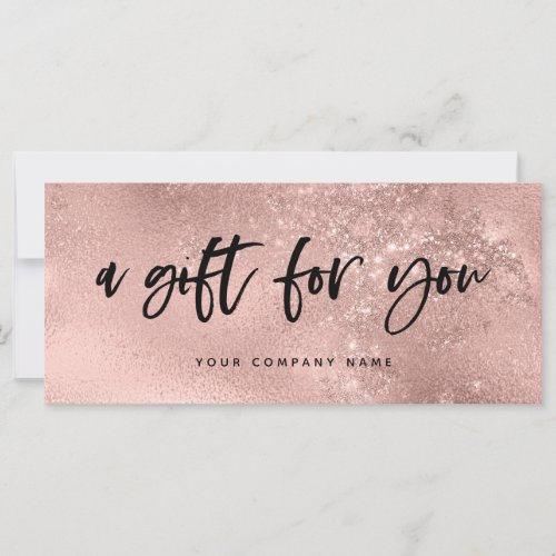 Casual Script Faux Rose Gold Look Gift Certificate