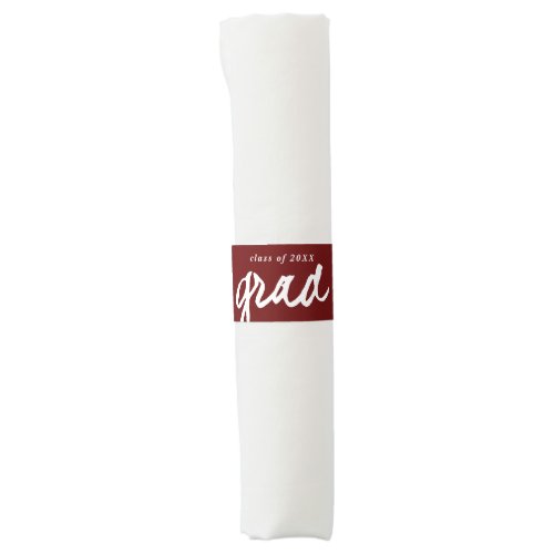 Casual Script Grad  Graduation Party Napkin Bands