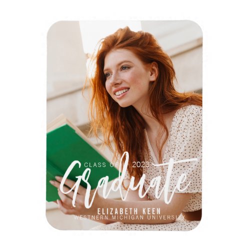 Casual Script  Graduation Announcement Magnet