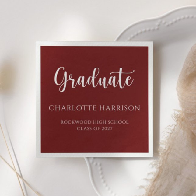Casual Script Modern Graduation Paper Napkins (Creator Uploaded)