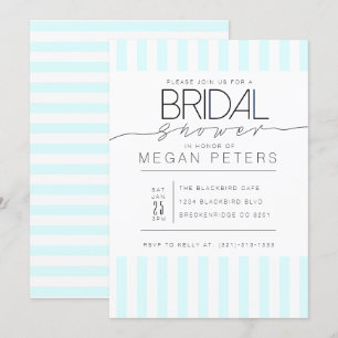 Casual Script Modern Mint Bridal Shower Invitation