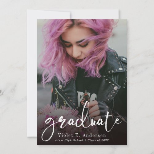 Casual Script Modern Two Photo Graduation Party In Invitation