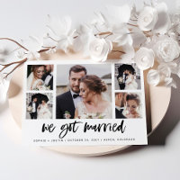 Casual Script Multi Photo Marriage Announcement