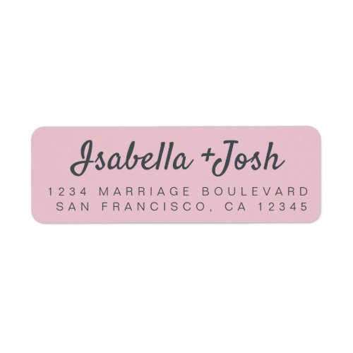 Casual Script Parfait Pink Wedding Return Address Label