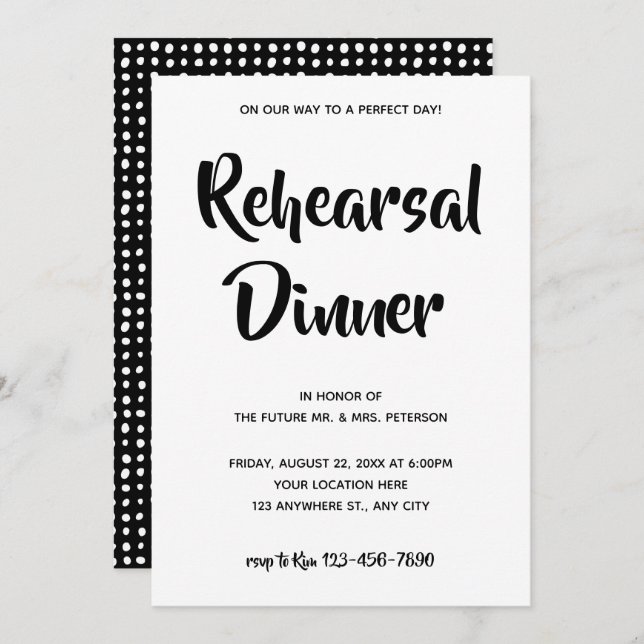 Casual Script | Rehearsal Dinner Invitation (Front/Back)