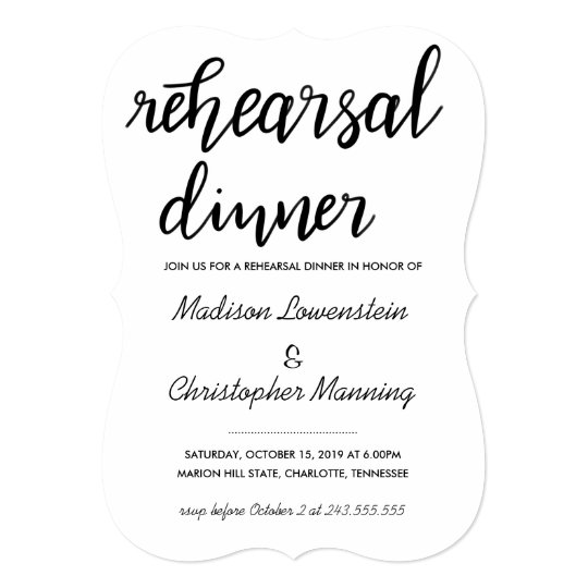 Casual Script Rehearsal Dinner Wedding Invitation | Zazzle.com