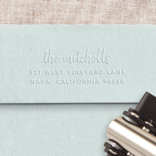 Casual Script Return Address Embosser