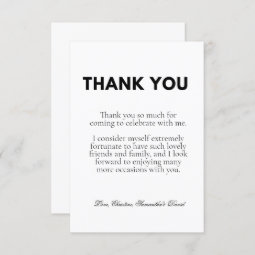 Casual script thank you message note card | Zazzle