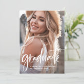 Casual Script | Two Photo Graduation Party Invitation (Standing Front)