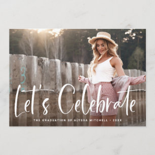 Casual Script Two Photo Graduation Party Invitation