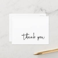Casual Script Typography Black and White Thank You