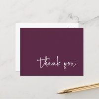 Casual Script Typography Plum Thank You