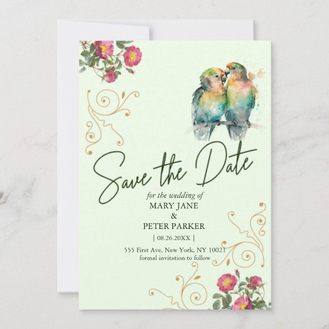Casual script typography wedding save the date invitation (Front)
