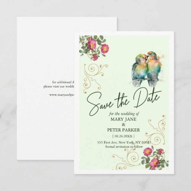 Casual script typography wedding save the date thank you card (Front/Back)