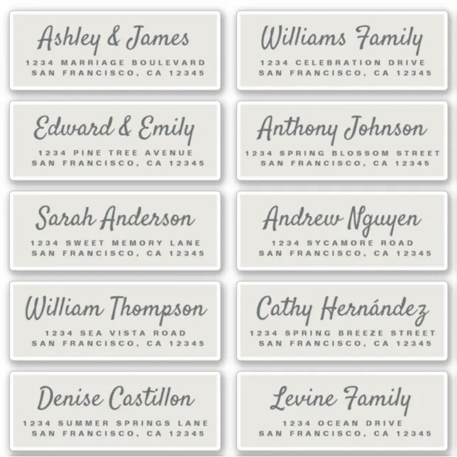 Casual Script Wedding Guest Address Labels | Zazzle